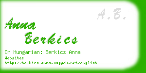 anna berkics business card